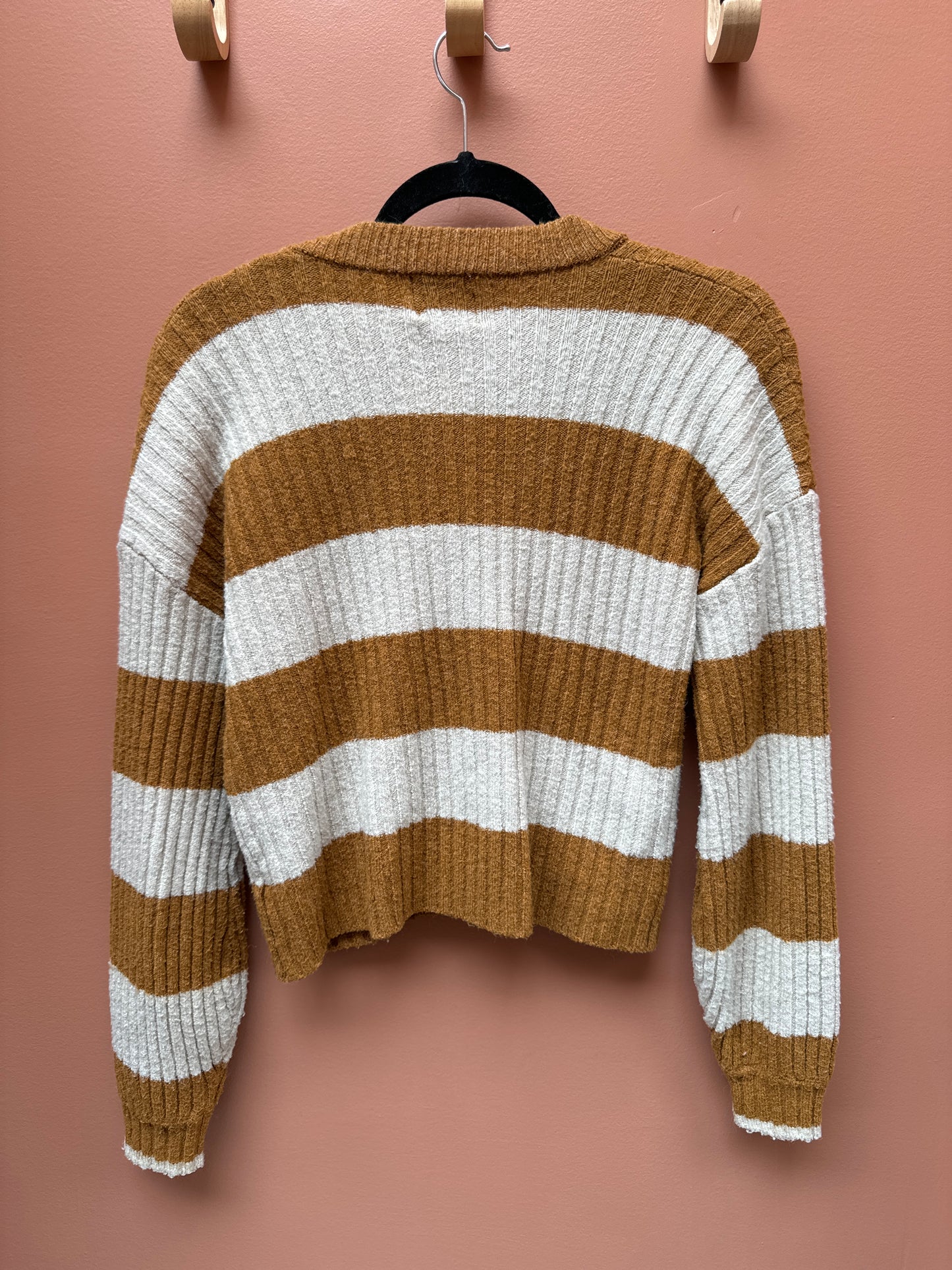 Pink Rose Striped Cardigan