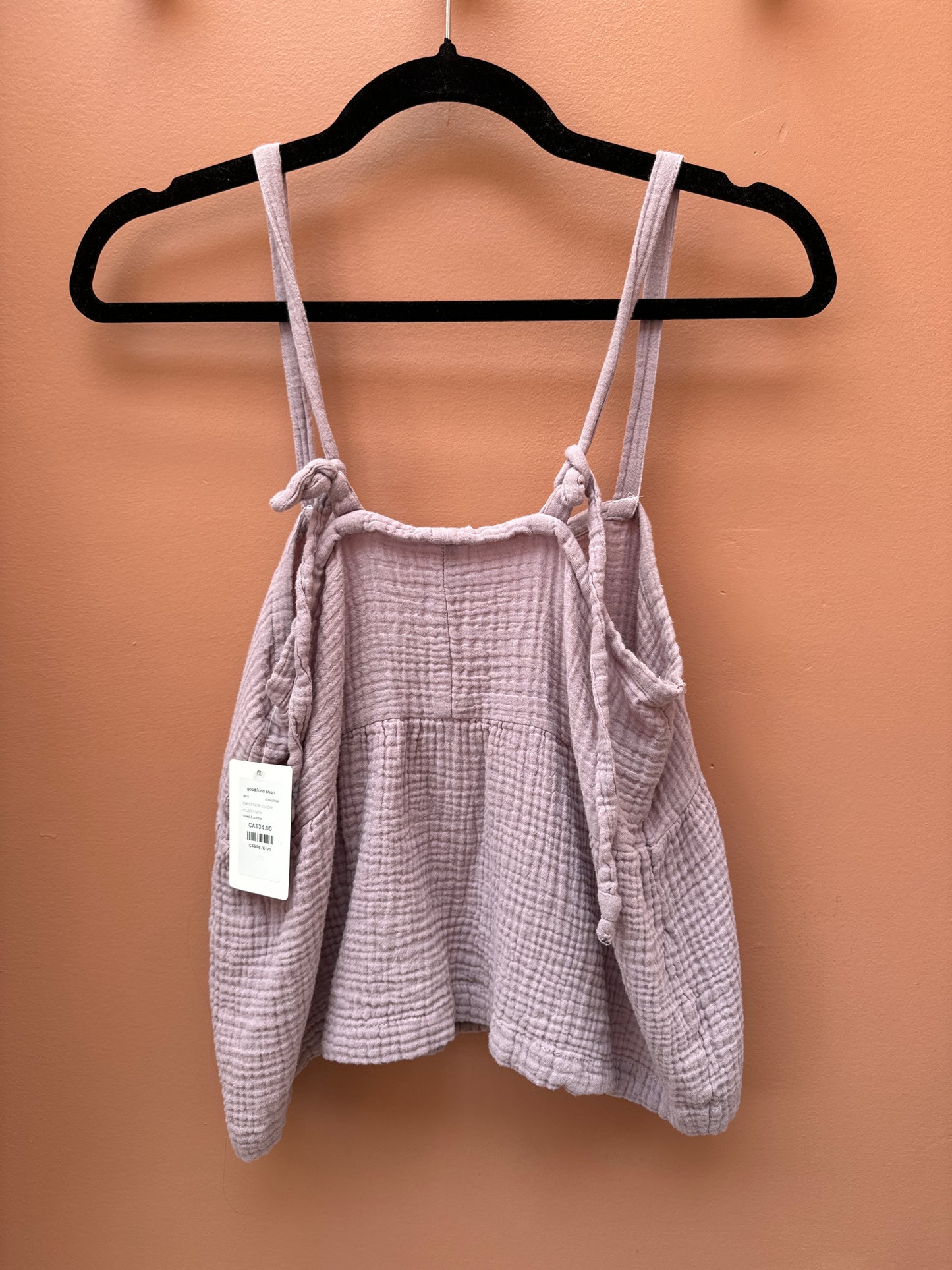 handmade purple muslin tank