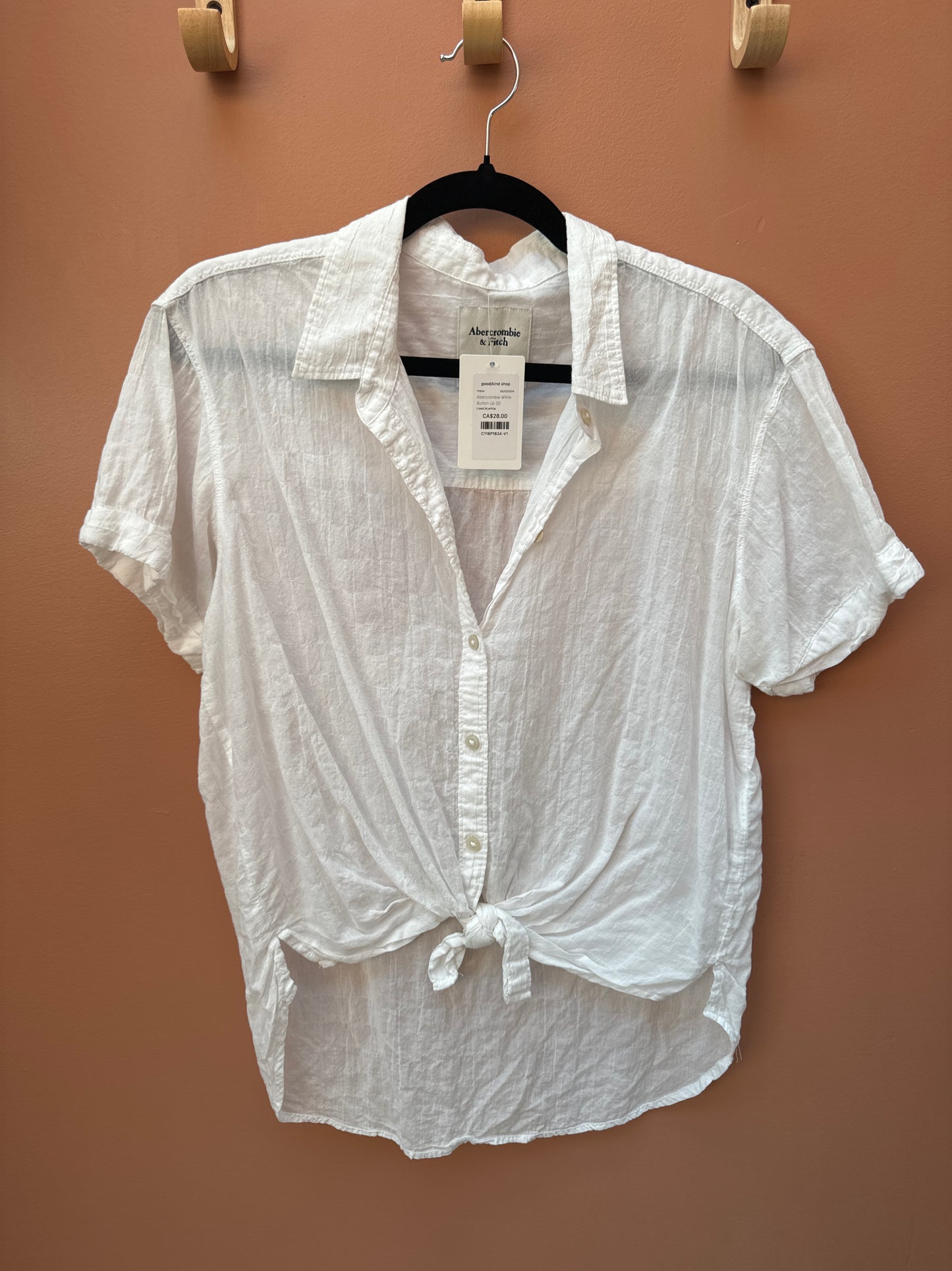 Abercrombie White Button Up SS