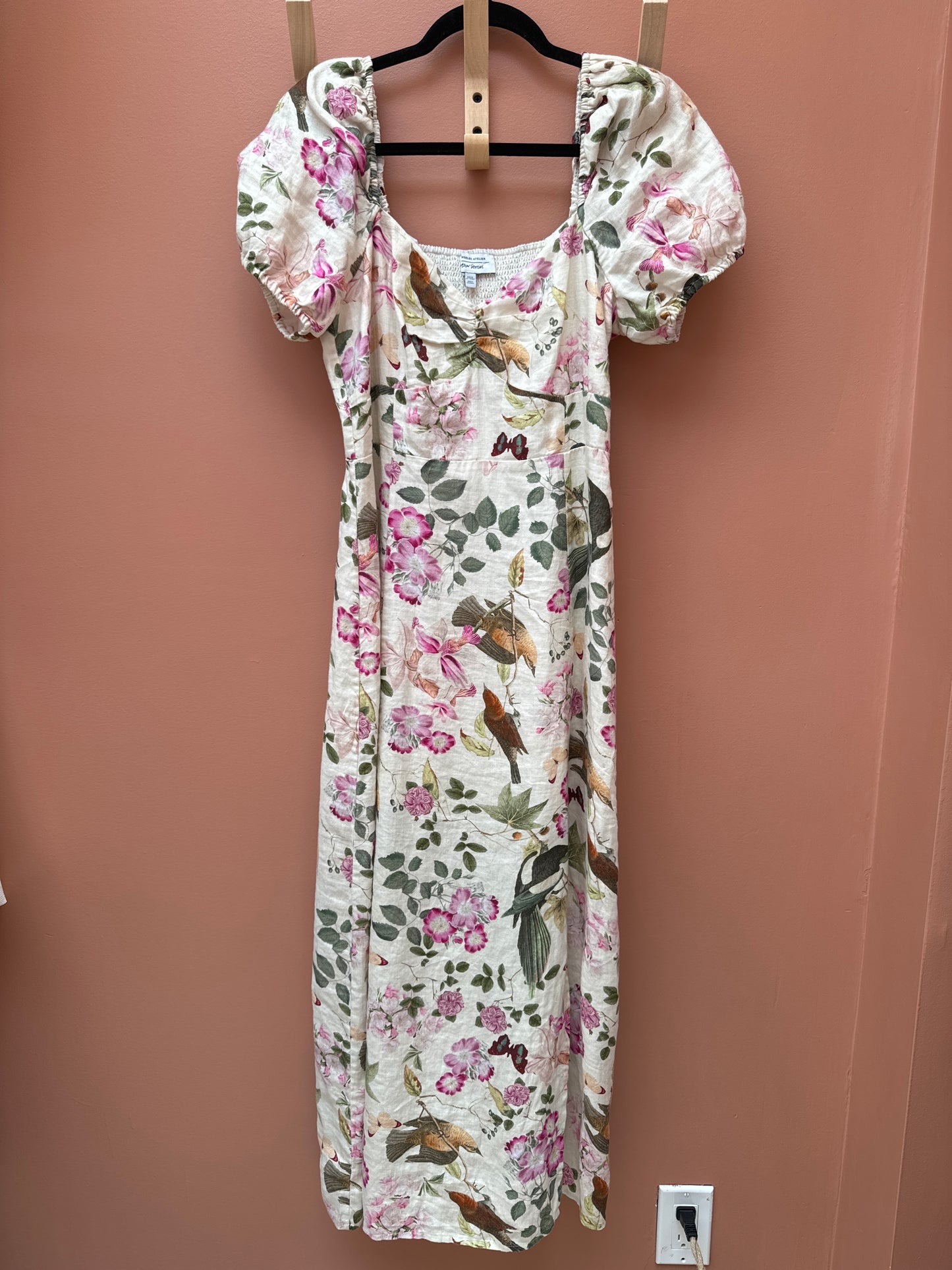 & Other Stories Linen Puff Sleeve Dress