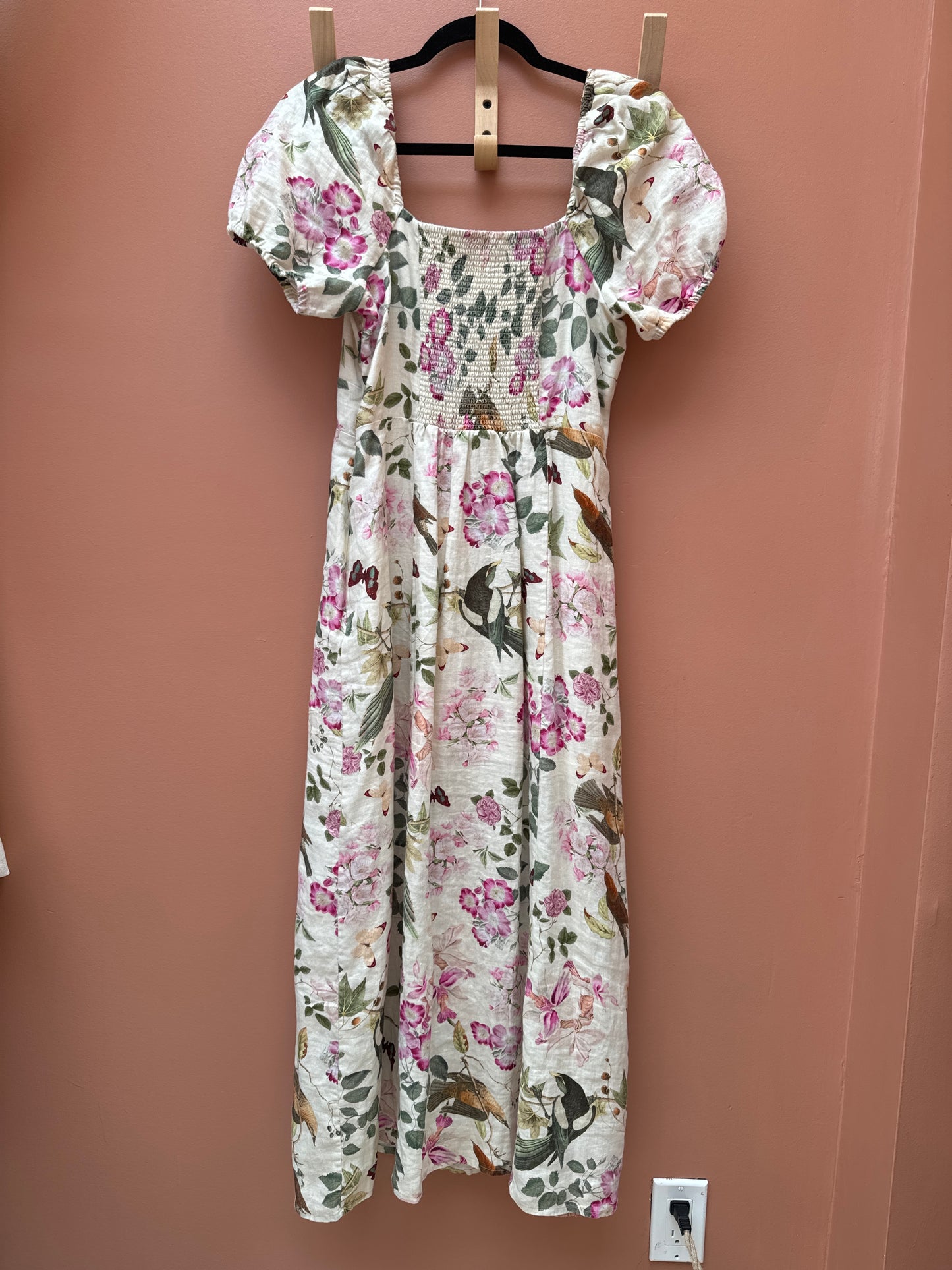 & Other Stories Linen Puff Sleeve Dress