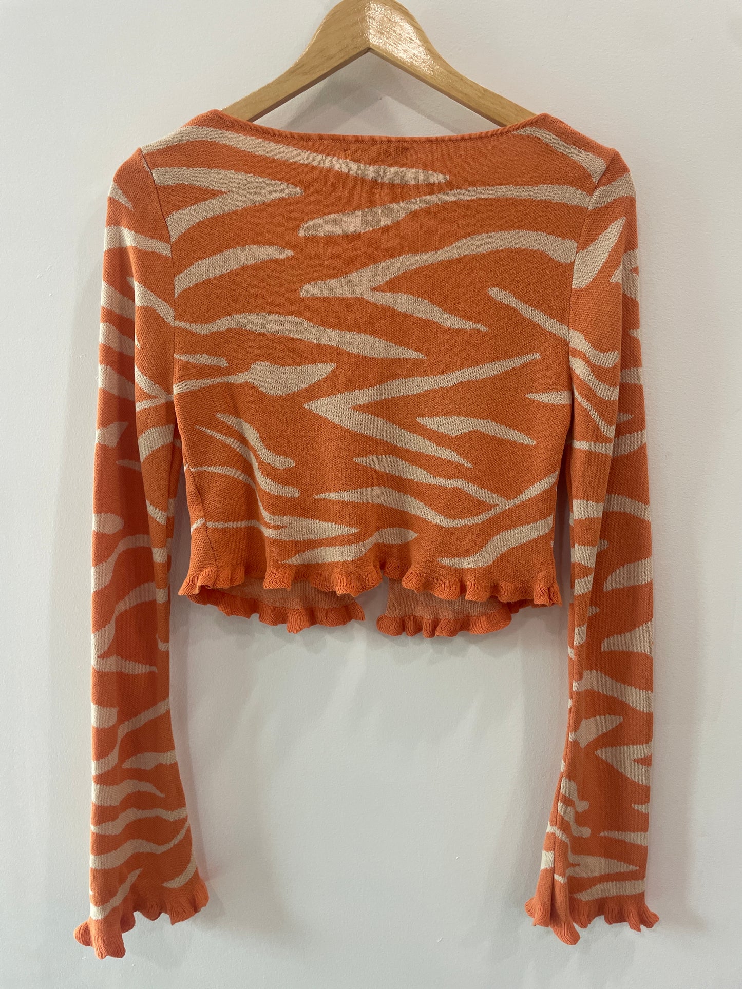 Orange Printed Cardigan