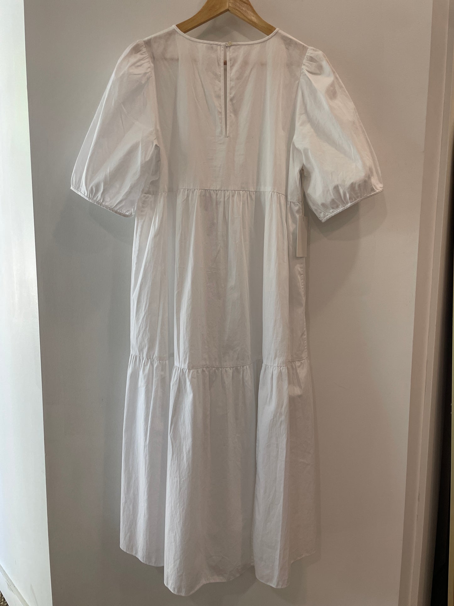 Wilfred White Puff Sleeve Midi Dress