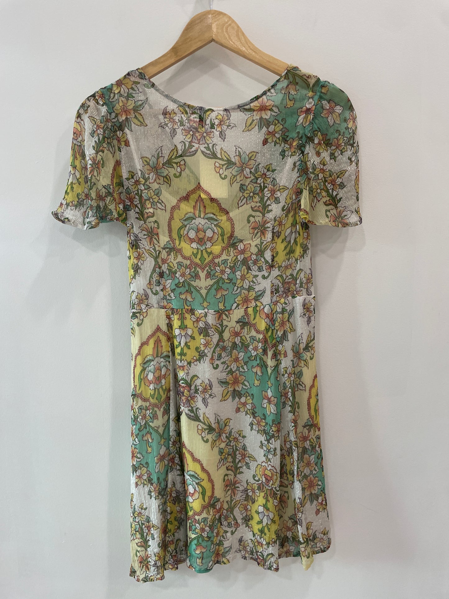 Anthropologie Floral Sparkly Dress
