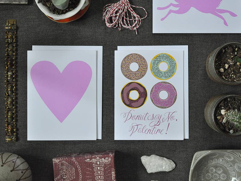 Baby Pink Heart Card Note Card