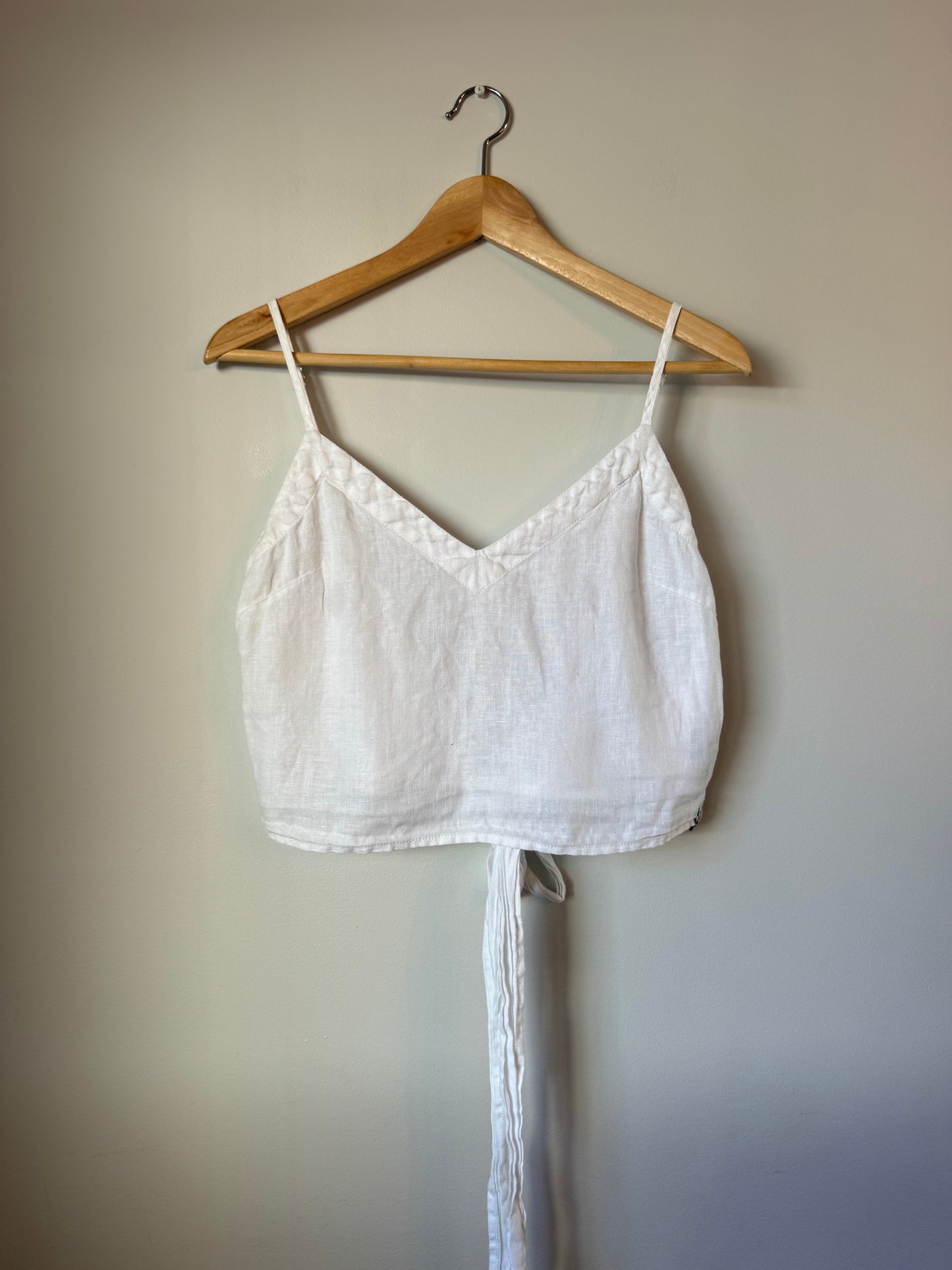 Rhythm White Linen Wrap Tank