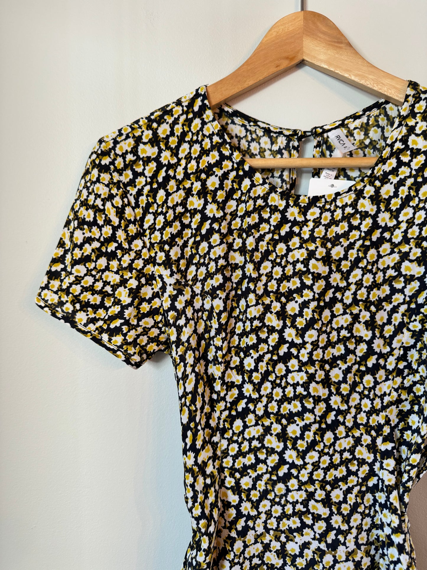 RVCA yellow floral midi dress
