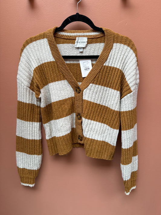 Pink Rose Striped Cardigan