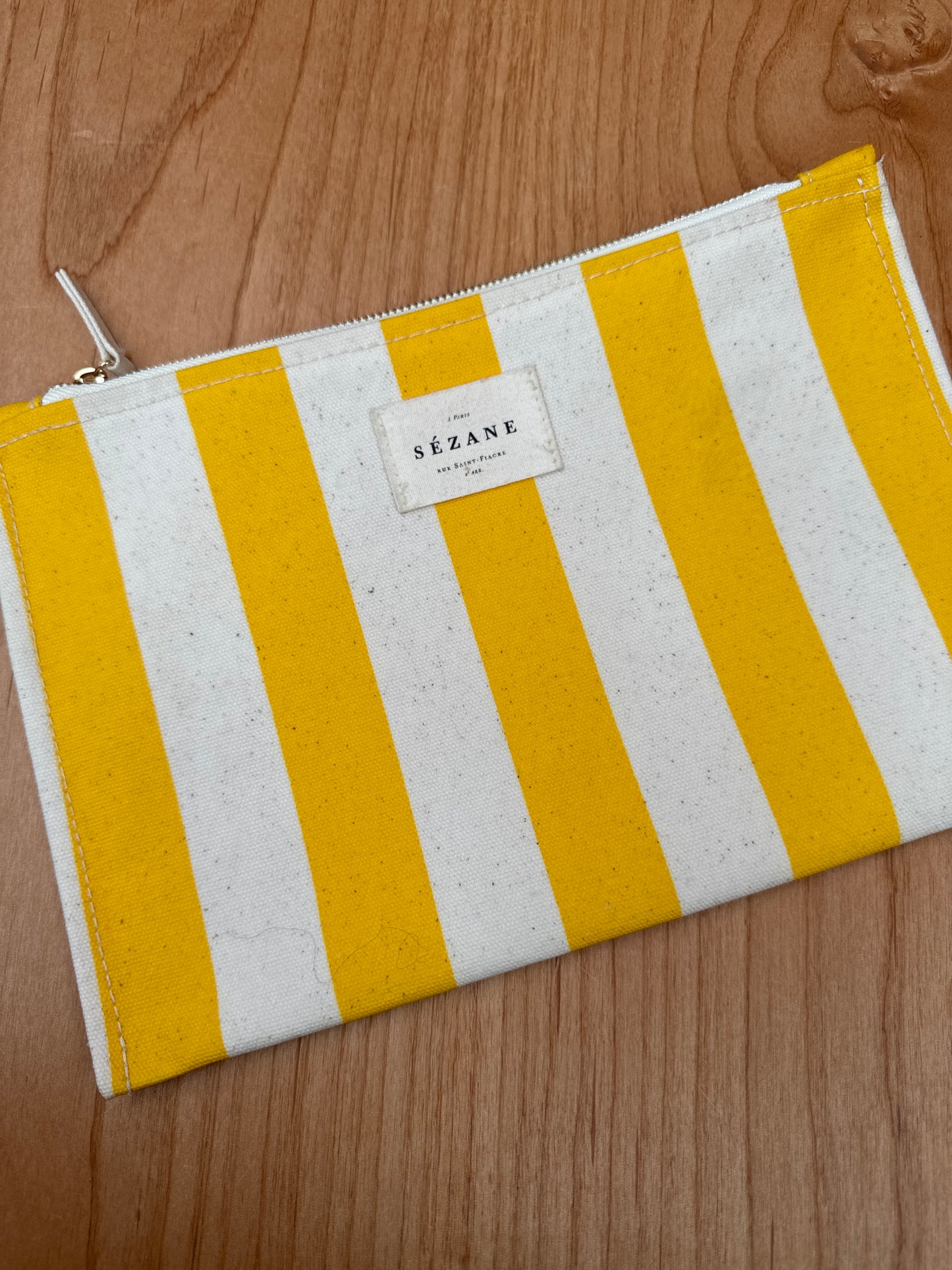 Sezane Yellow Zip Pouch