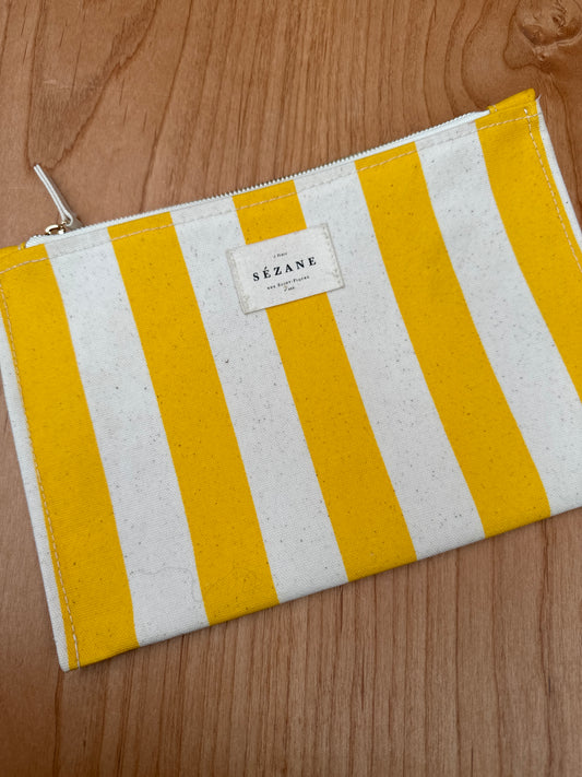 Sezane Yellow Zip Pouch