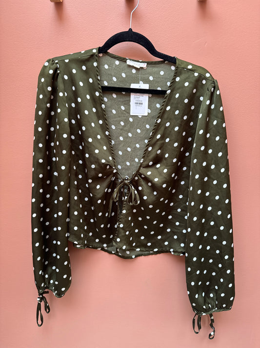 Le Lis Green Polka Dot Blouse
