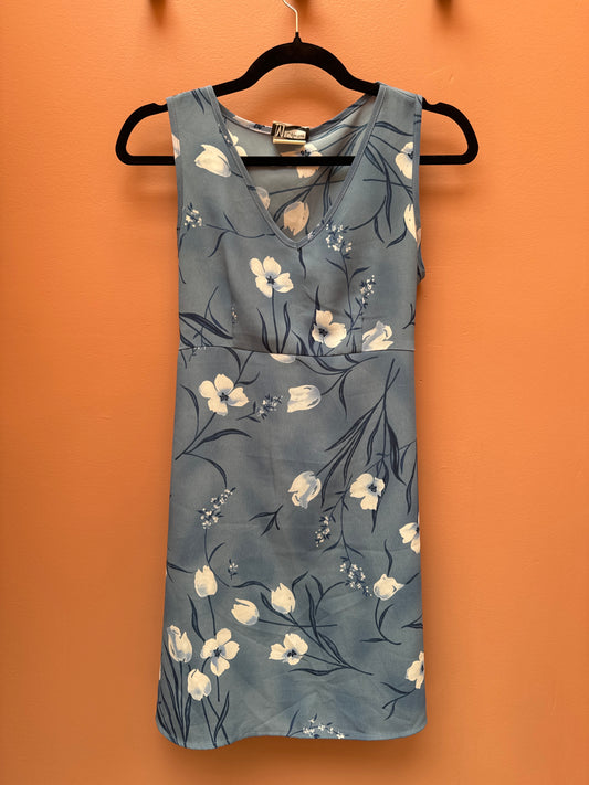 Vintage Blue Floral Dress