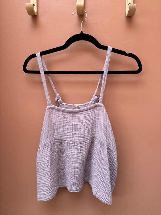 handmade purple muslin tank