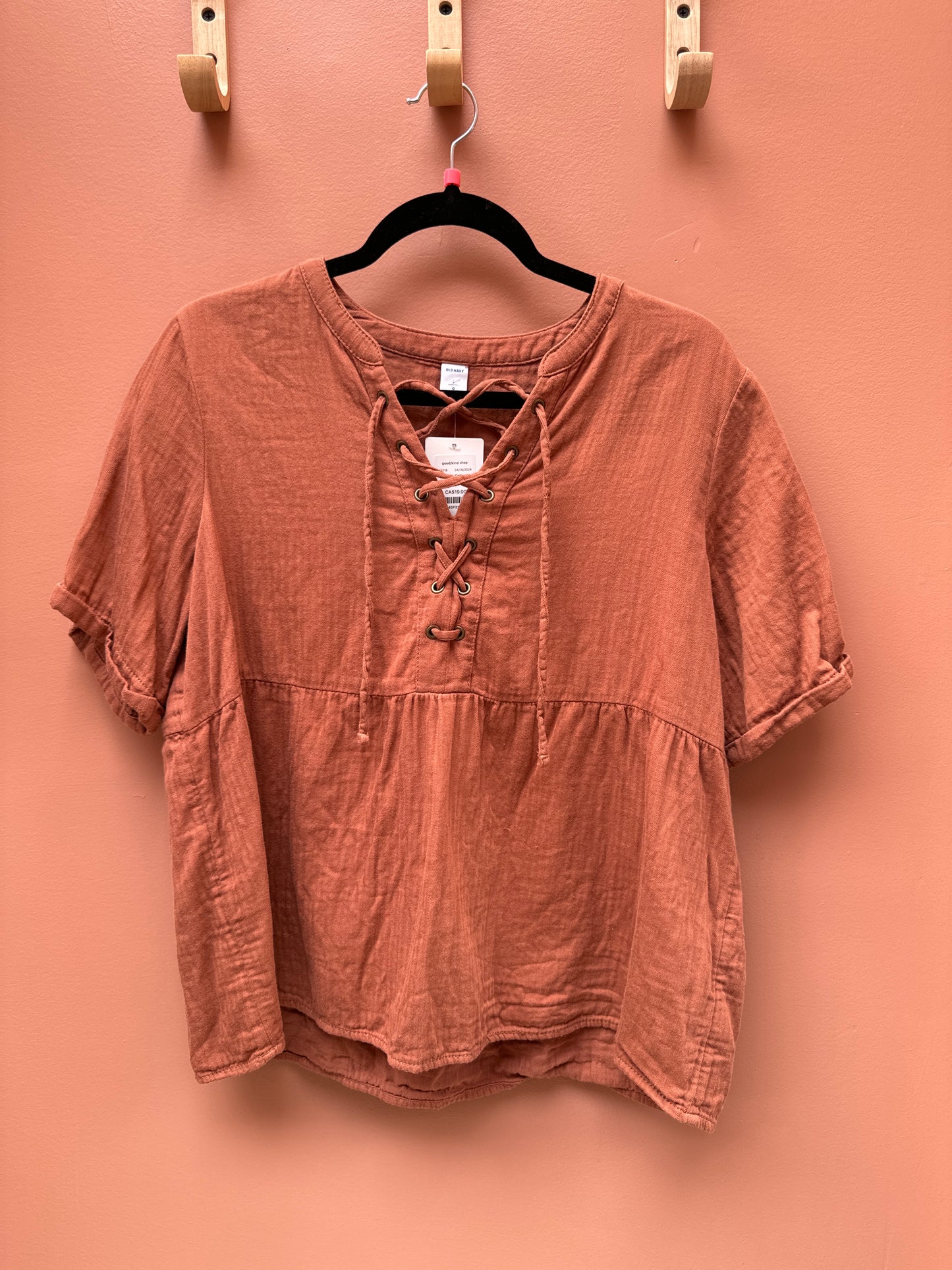 Old Navy Cotton Tie Front Blouse