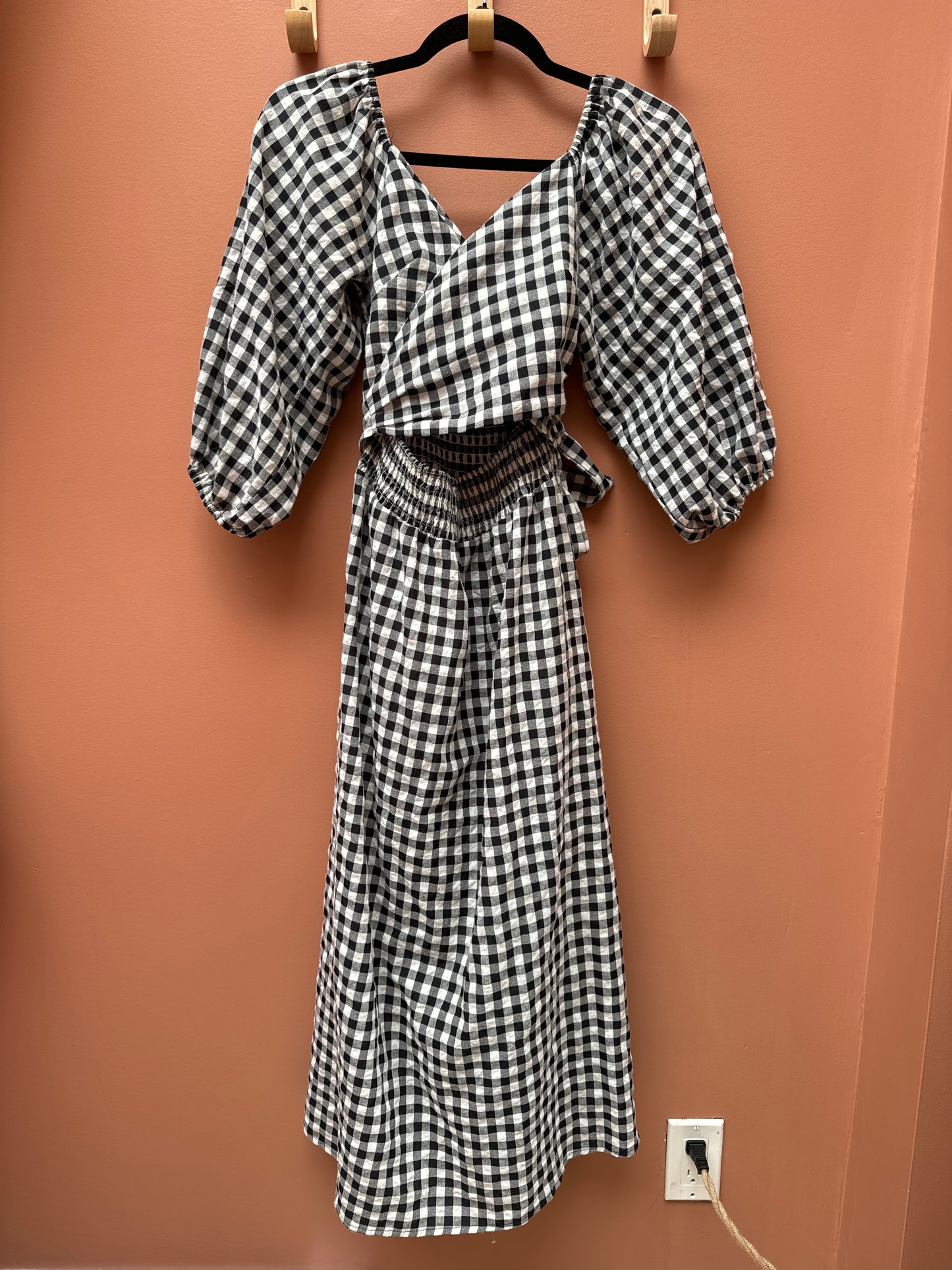 Paper Heart Gingham Midi Dress