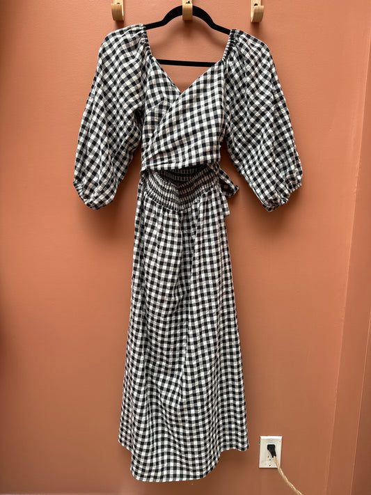Paper Heart Gingham Midi Dress