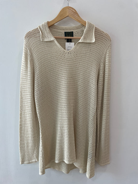 Vintage Crochet Collared LS