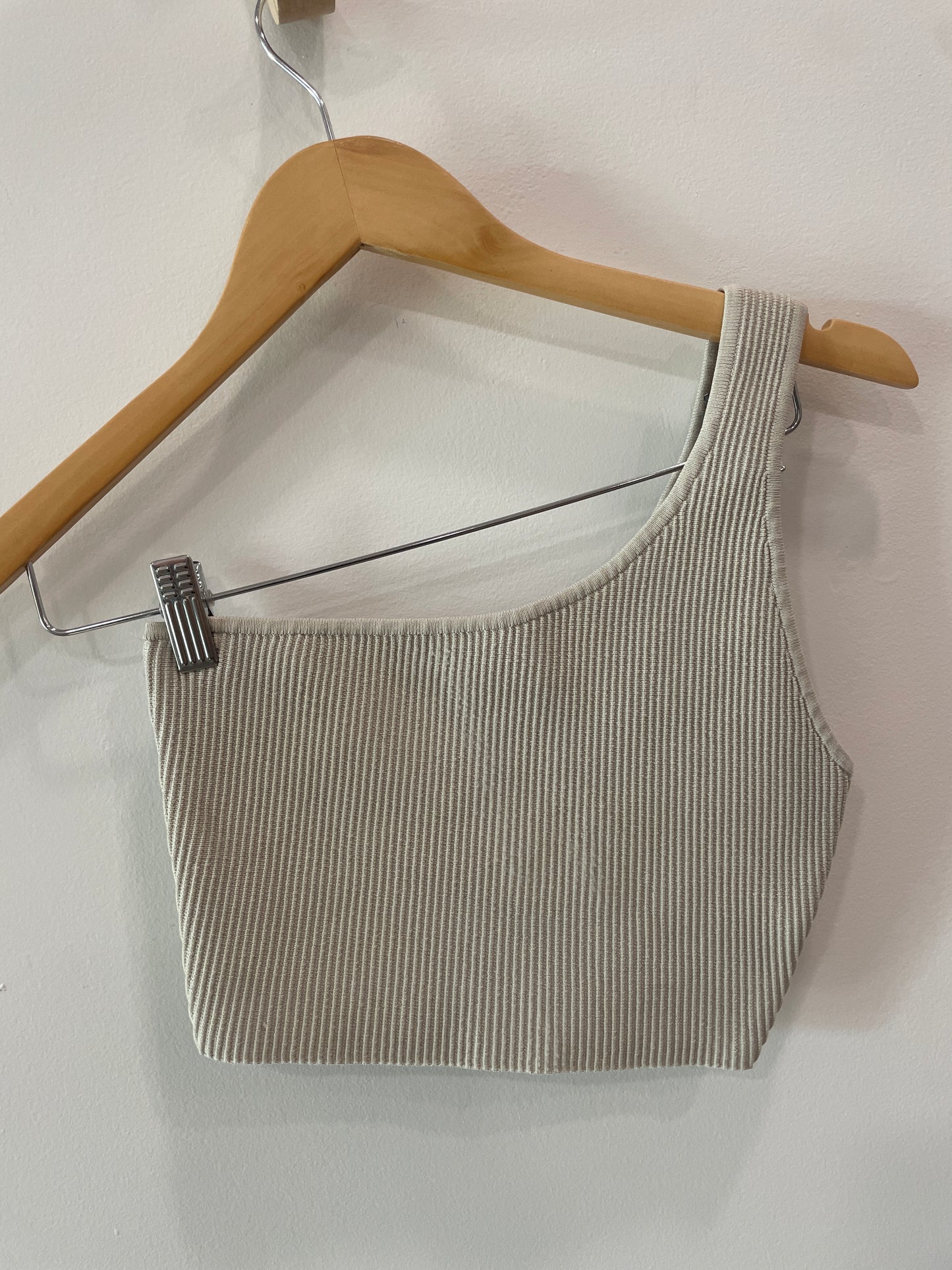 Babaton one shoulder ribbed top