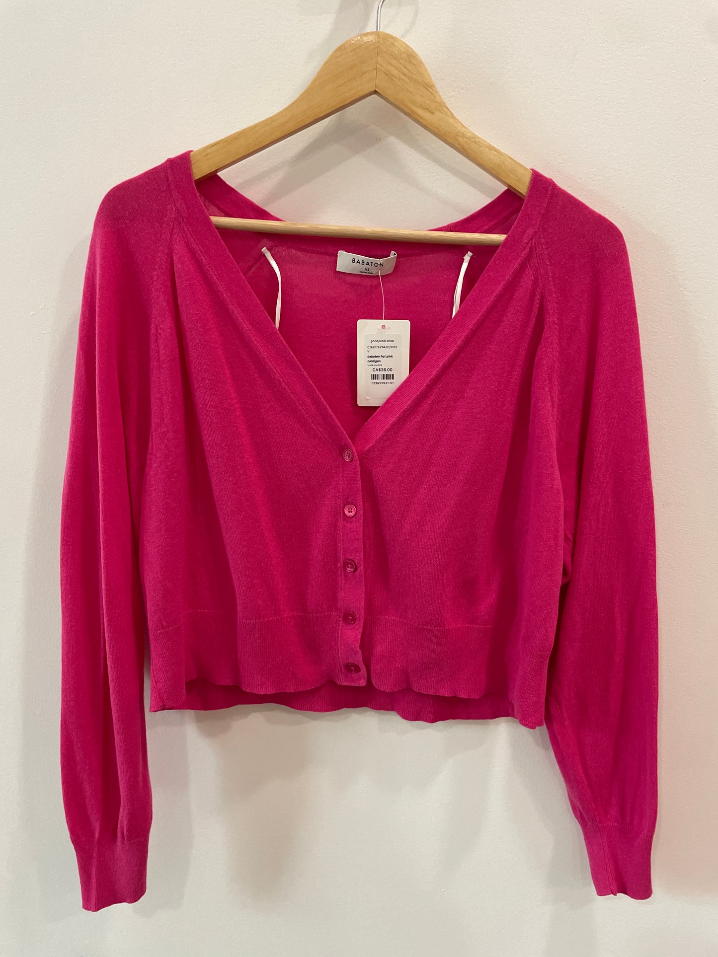 babaton hot pink cardigan