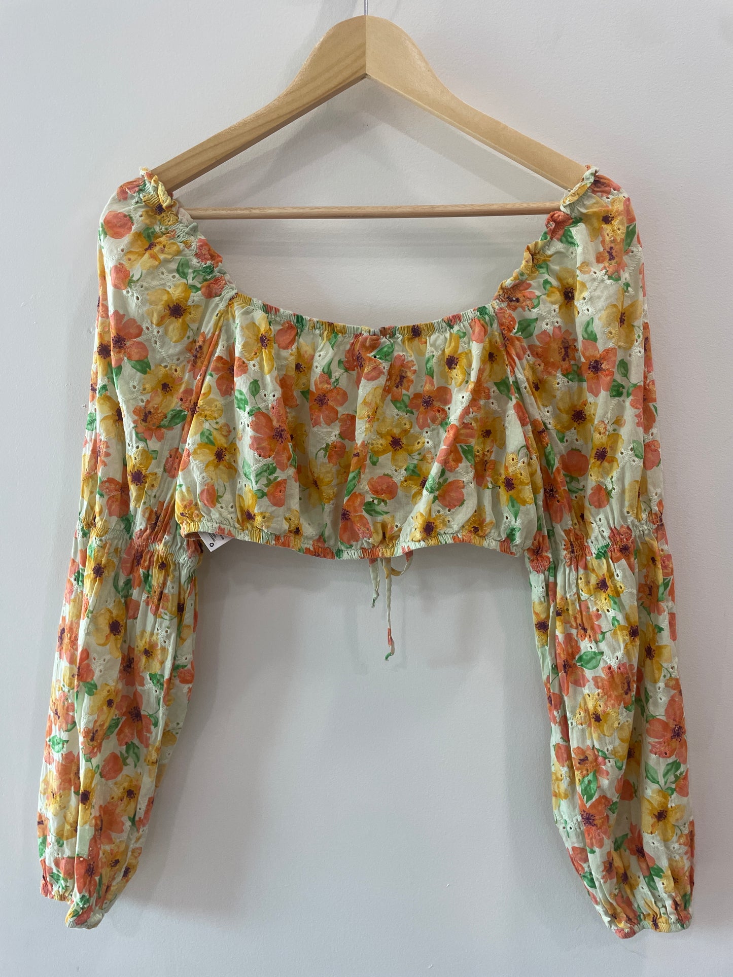 Wild Fable Floral Tie Front LS