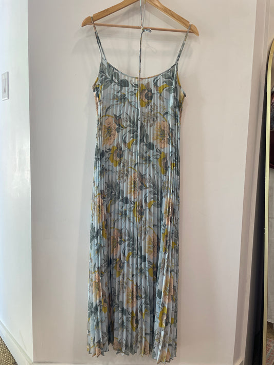 Vince Floral Pleated Dress