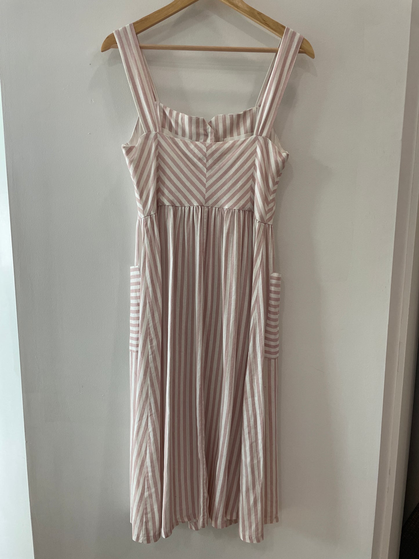 MNG Pink Striped Midi Dress