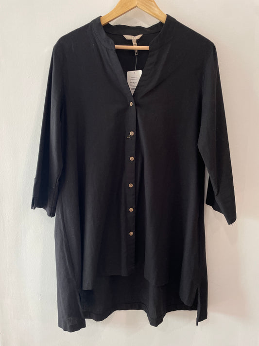 DKR Linen Blend Shirt Dress