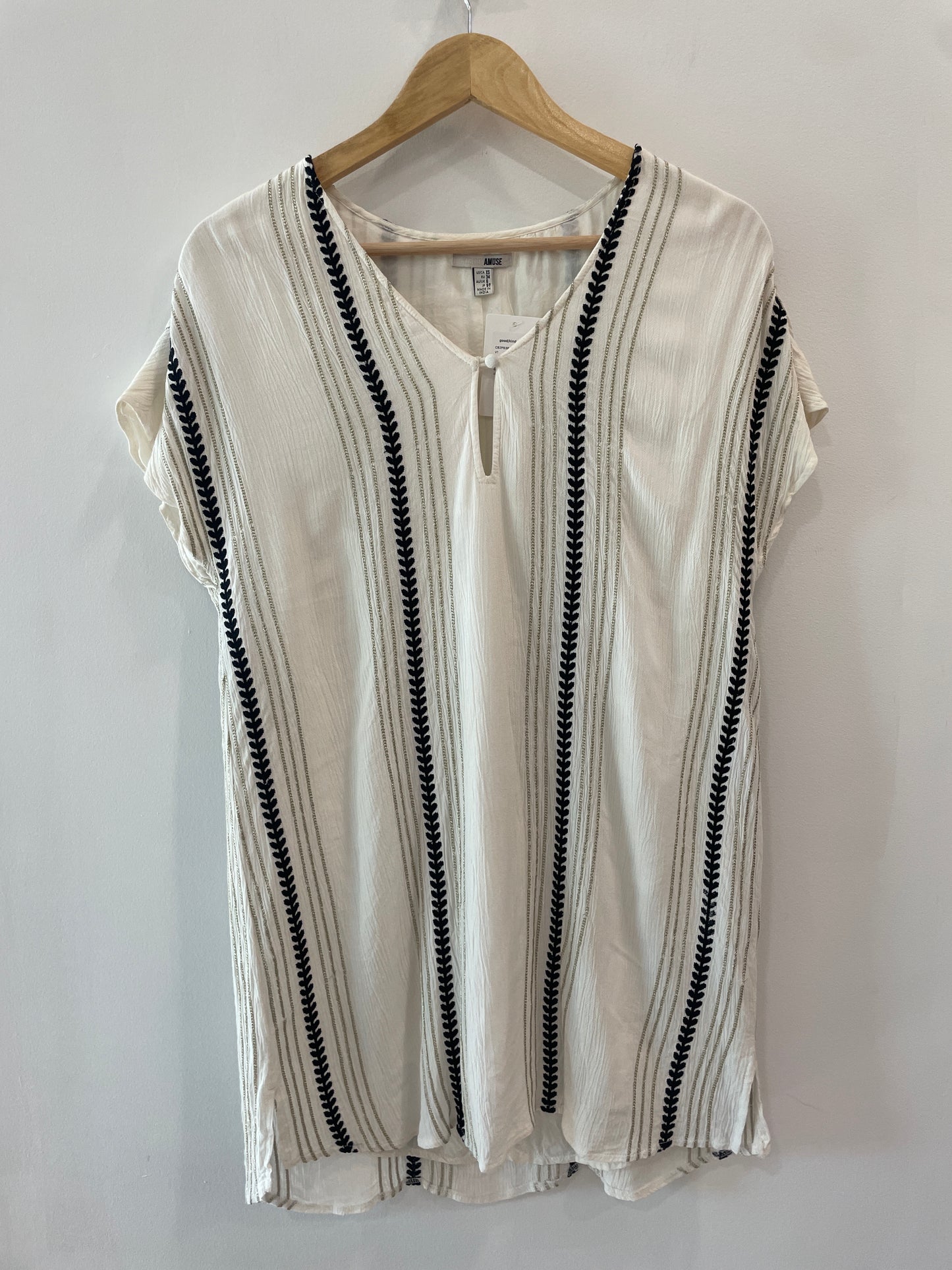 Amuse Society White Embroidered Dress