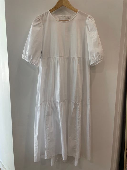 Wilfred White Puff Sleeve Midi Dress