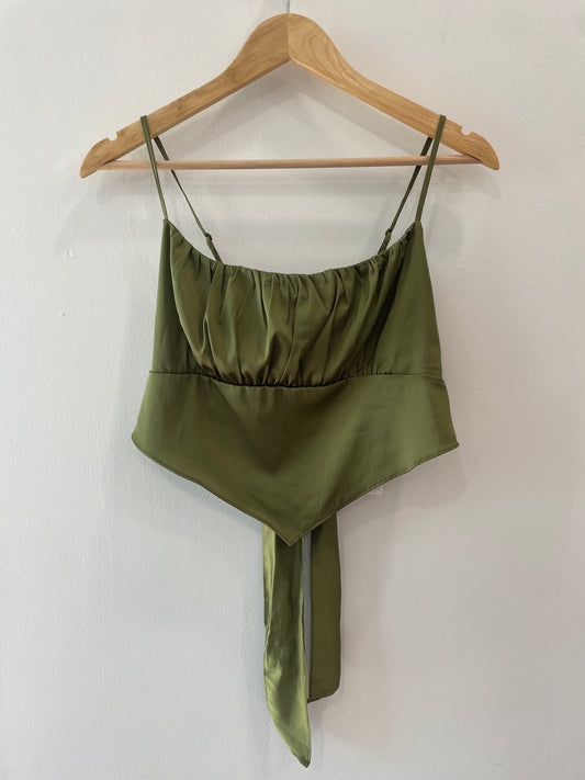 garage tie back satin top