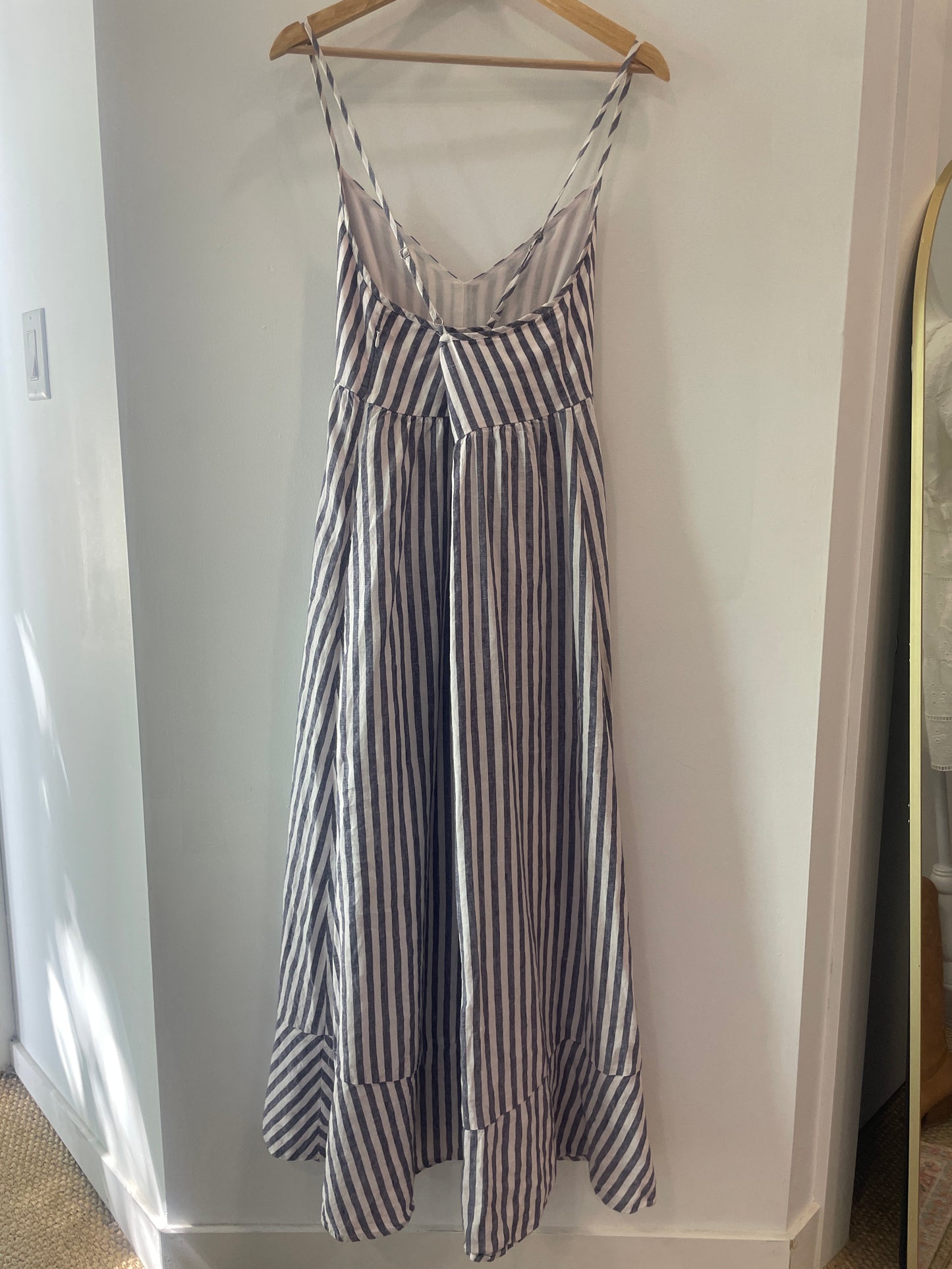 Antibes Blanc Linen Striped Dress