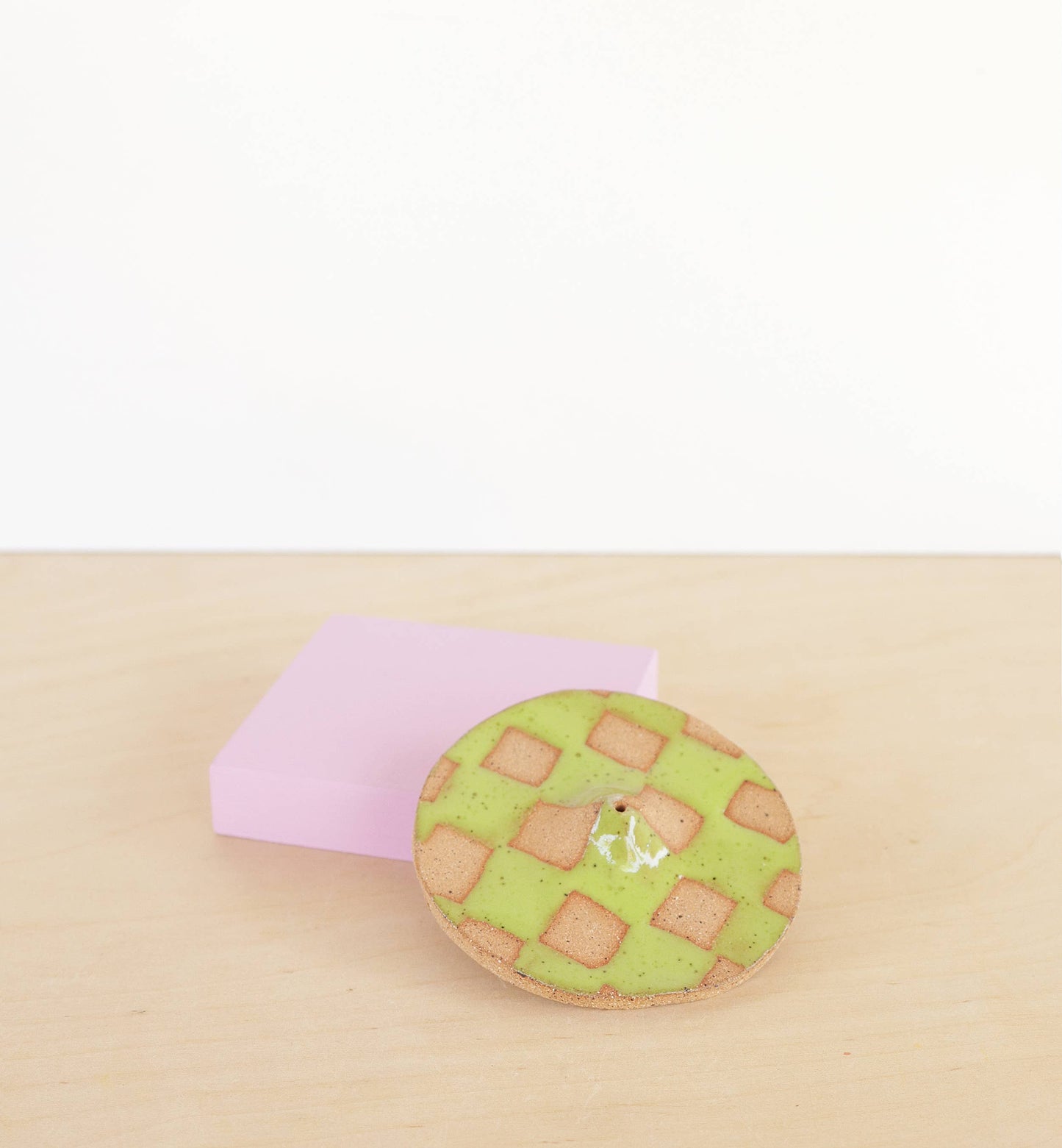 Checkerboard Ceramic Incense Holder - 2 Colours: White