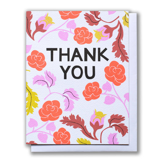 Neon Cabbage Roses Thank You