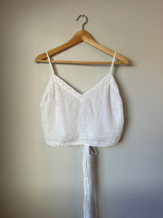 Rhythm White Linen Wrap Tank