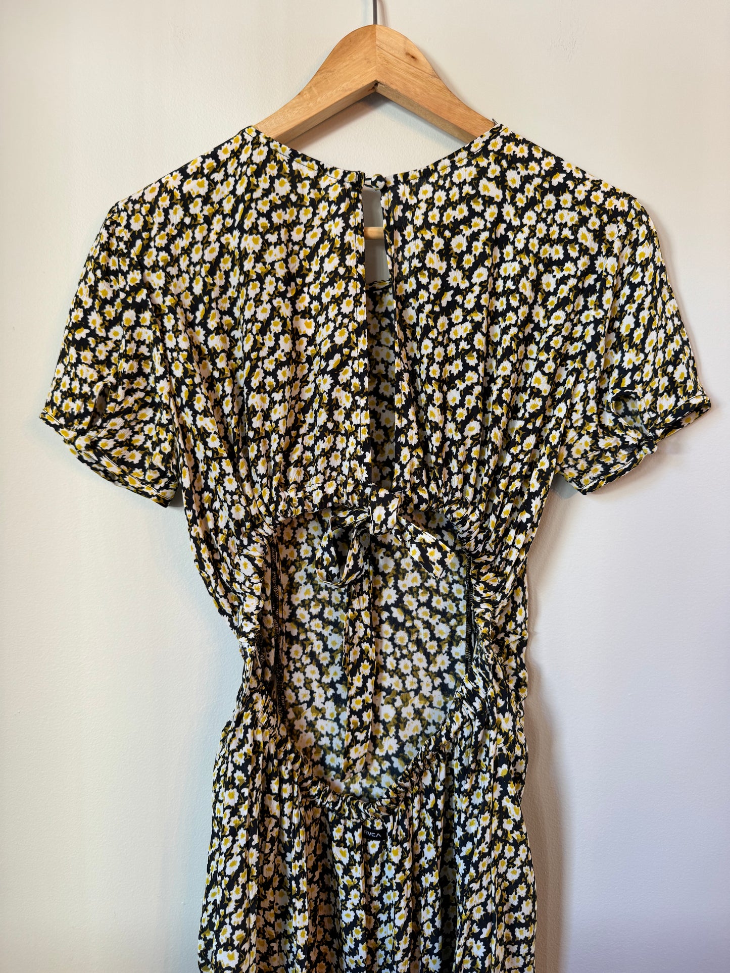 RVCA yellow floral midi dress